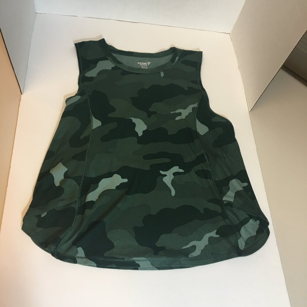 Old Navy Active Tank Girls XL 14/16 Green Camo